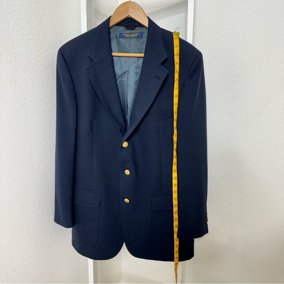 Vintage 70s Brooks Brothers Brooksgate Navy Blue Sport Coat Blazer Size 43 R - Picture 7 of 16